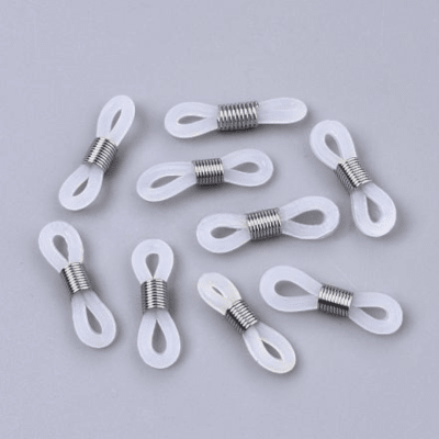 Gomitas sujetadoras lentes gafas aleación plateado / par