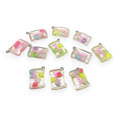 Dije colgante candy dulce caramelo resina 36 mm / unidad