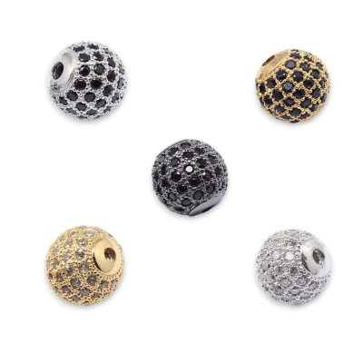 Cuenta esfera pasadora 6 mm zircón / unidad