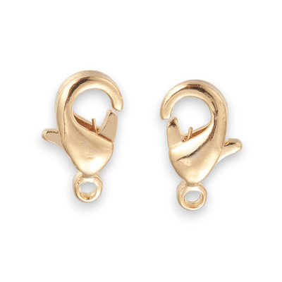 Broche pico loro 9 mm baño de oro / unidad
