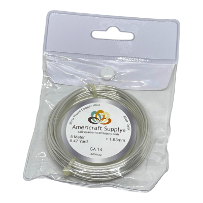 Alambre calibre 14 plateado americraft supply silver / Rollo