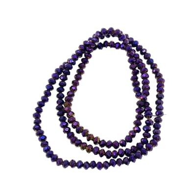 Sarta cristales 2 mm murano facetado metalizado / tira