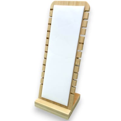 Exhibidor mostrario collar pulsera eco cuero madera vertical / unidad