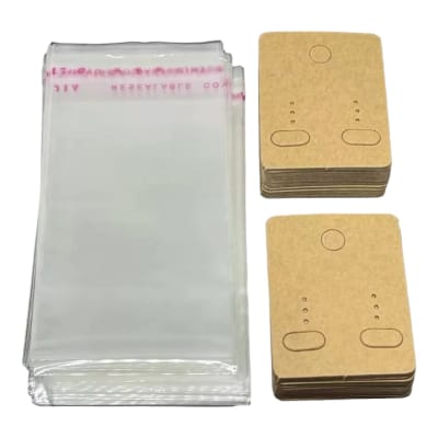 Bolsas celofán adhesivas con tarjetas de exhibición de aros / Paquete