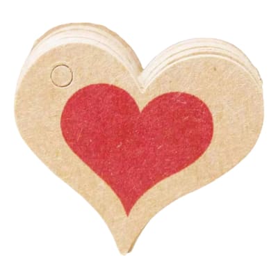 Tarjetas tags de cartón corazón regalos / 100 uds