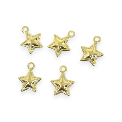 Mini dije estrella borde 9 mm gold-filled / unidad