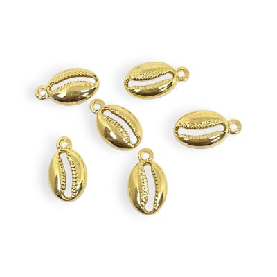 Mini dije concha de cauri 6 mm gold-filled / unidad