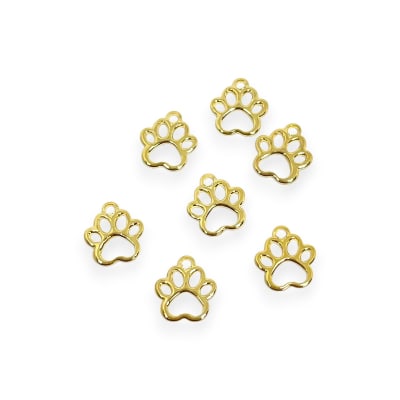 Mini dije huella mascota 8 mm gold-filled / unidad