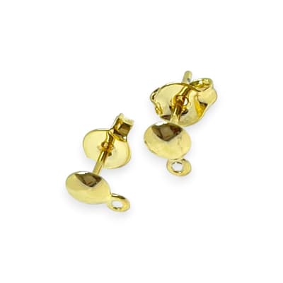Base de aros topito círculo 4 mm baño de oro / par