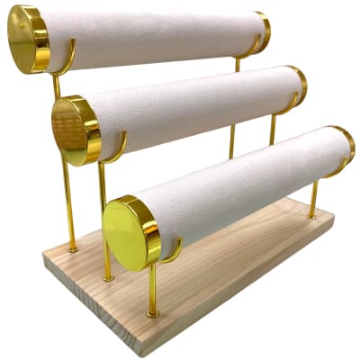 Exhibidor mostrario pulseras reloj tres niveles tela madera / unidad