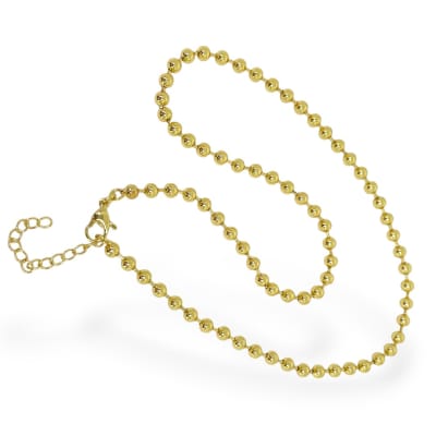 Cadena armada militar balin 4 mm baño de oro / unidad