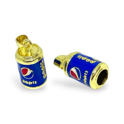 Dije colgante esmaltado lata pepsi 14x9 mm baño de oro / unidad