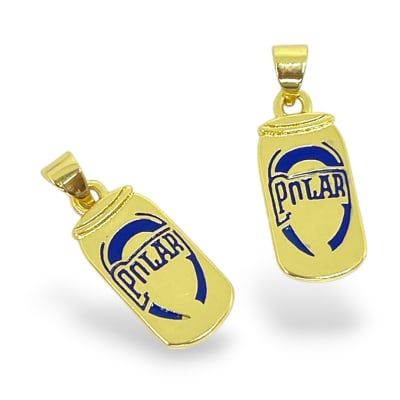 Dije colgante esmaltado lata polar 19x9 mm baño de oro / unidad