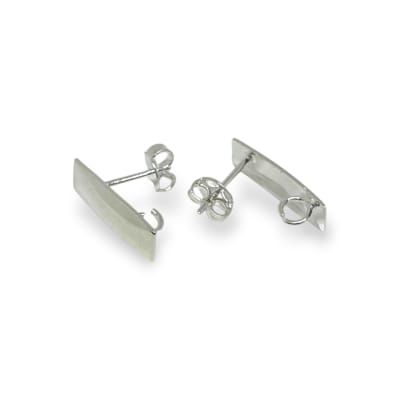 Base de aros topito rectangular 16x5 mm baño plata / par
