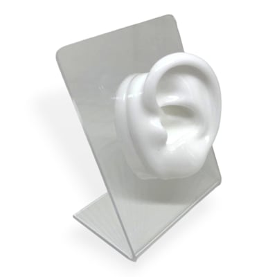 Exhibidor mostrario oreja blanca aros ear cuff silicona soporte acrílico / unidad
