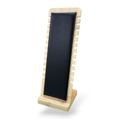 Exhibidor mostrario collar eco cuero negro madera vertical / unidad