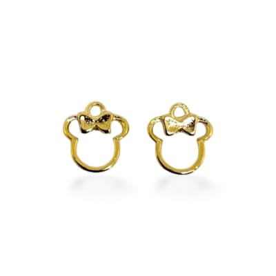 Mini dije minnie mouse silueta 11x12 mm gold-filled / unidad