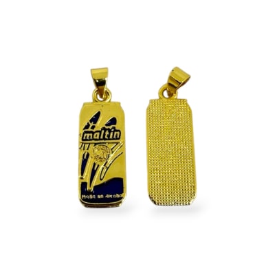 Dije colgante esmaltado maltin polar 20x10 mm baño de oro / unidad