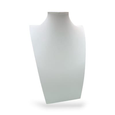 Exhibidor mostrario busto mediano 25 cm eco cuero blanco / unidad