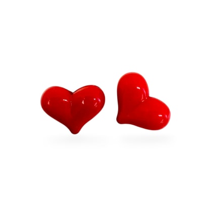 Dije pasador corazón 20 mm rojo plástico / unidad