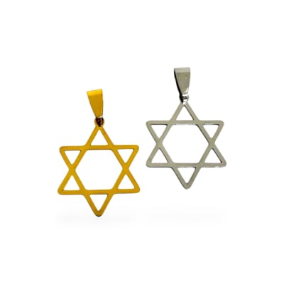 Dije colgante estrella de David acero 25 mm / unidad
