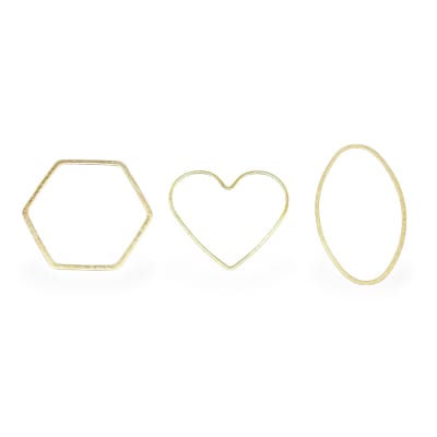 Figuras cerradas corazón óvalo hexágono baño oro / unidad