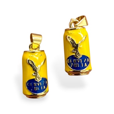 Dije colgante esmaltado cerveza zulia baño de oro / unidad