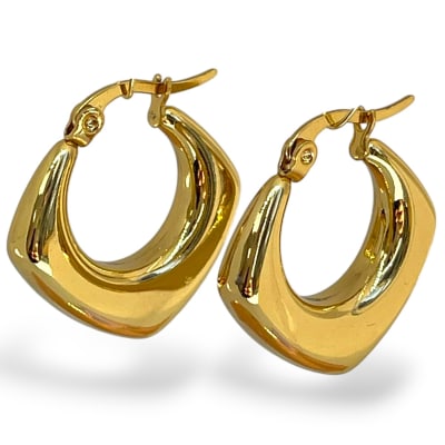 Aros argollas aretes bote rectangular acero / unidad
