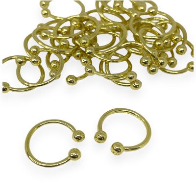 Base de aros lisa para ear cuff 20 mm baño de oro / unidad