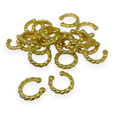 Base de aros torneada para ear cuff 17 mm baño de oro / unidad