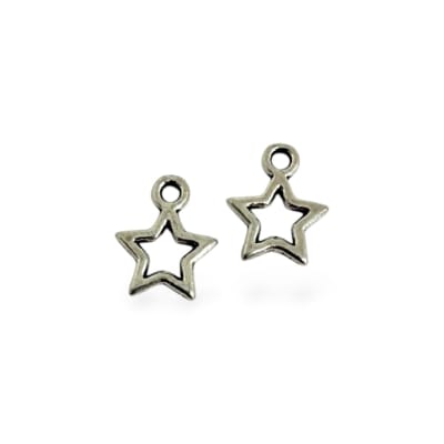 Dije colgante estrella silueta 10 mm aleación / unidad