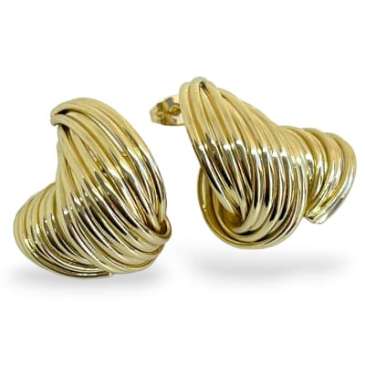 Aros topo topito onda espiral rodio / unidad