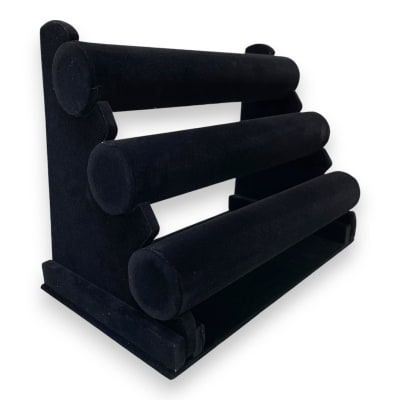 Exhibidor mostrario pulseras reloj tres niveles terciopelo negro / unidad