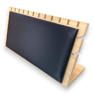 Exhibidor mostrario collar pulsera eco cuero negro madera horizontal / unidad