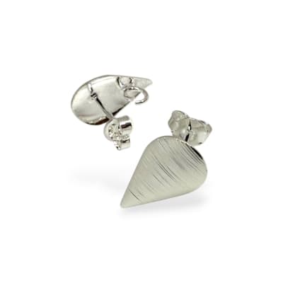 Base de aros topito lágrima 15x10 mm baño de plata / par