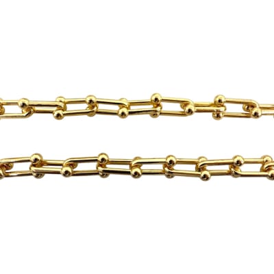 Cadena eslabones tiffany grande 15x7 mm baño de oro / metro