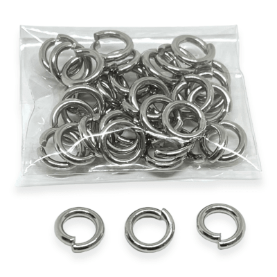 Argollas de unión 8 - 10 mm Acero plateado / 10 gramos