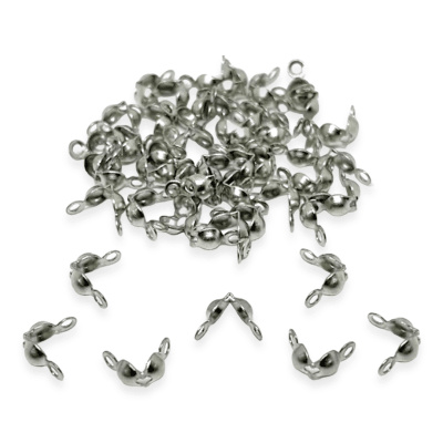 Tapa nudos 7.5x4 mm acero plateado / gramo