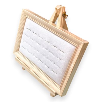 Exhibidor mostrario 24 anillos con atril caballete madera / unidad