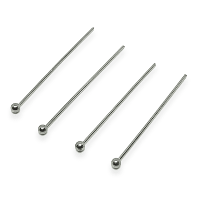 Alfiler vastago cabeza bola acero plateado / gramo