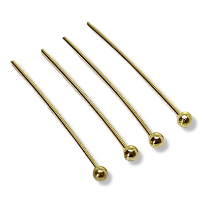 Alfiler vástago bola 35 mm baño de oro / gramo