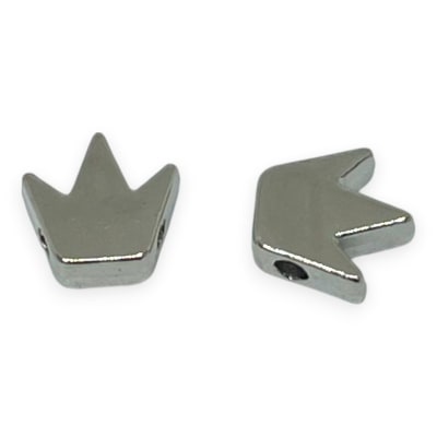 Dije pasador corona 8 mm plateado / unidad