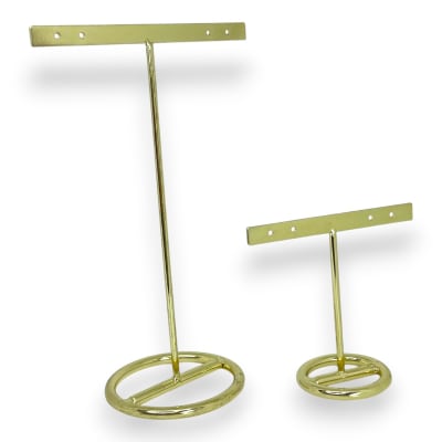 Set 2 Exhibidores aros zarcillos pendientes metálico Dorado
