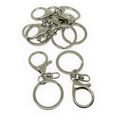 Mosquetones broche con destorcedor y llavero / 6 uds