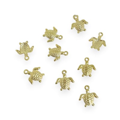 Mini dije tortuga mar 10 mm gold-filled / unidad