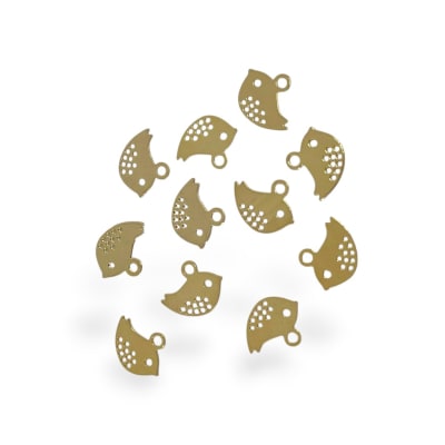 Mini dije pájaro pajarito ave 11x9 mm gold-filled / unidad