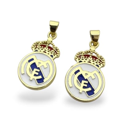 Dije colgante escudo real madrid futbol 20x14 mm baño oro / unidad