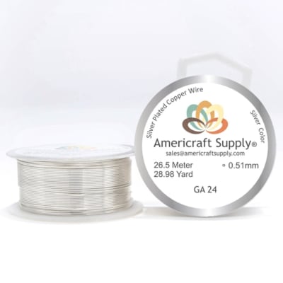 Alambre calibre 24 plateado americraft supply silver / Rollo