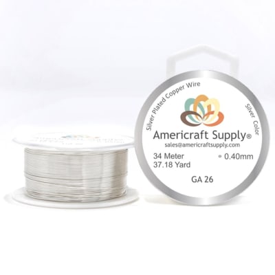 Alambre calibre 26 plateado americraft supply silver / Rollo