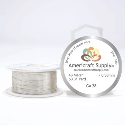 Alambre calibre 28 plateado americraft supply silver / Rollo